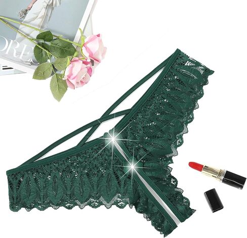 Avidlove Lace Panties for Women Rhinestone Cheeky Briefs Criss Cross String Hipster Underwear in Saudi Arabia
