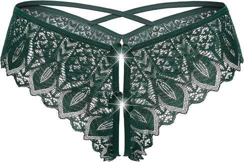 Avidlove Lace Panties for Women Rhinestone Cheeky Briefs Criss Cross String Hipster Underwear in Saudi Arabia