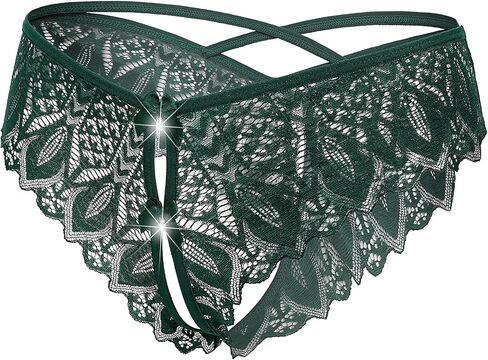 Avidlove Lace Panties for Women Rhinestone Cheeky Briefs Criss Cross String Hipster Underwear in Saudi Arabia