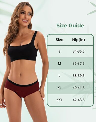INNERSY Women’s Period Underwear Bamboo Rayon Heavy Flow Period Panties for Women 3 Pack in Saudi Arabia