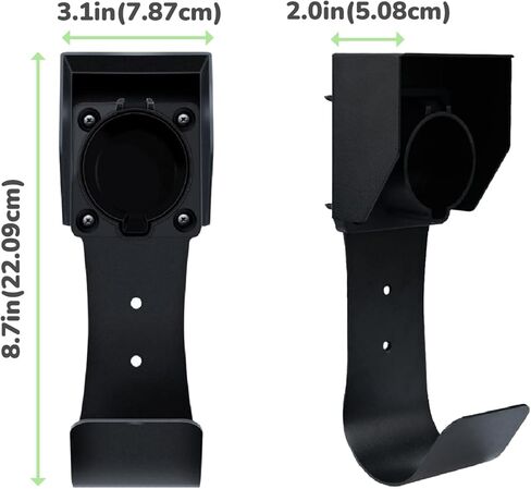 EV Charger Connector/Nozzle Holster Dock, J-Hook Cable Hanger Cable Management Wall Mount for SAE J1772 Connector, Made Out of Heavy Duty Steel and Strong ABS Material in Saudi Arabia