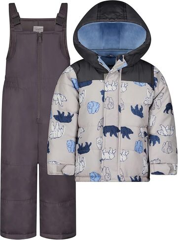 Carter's boys Toddler Water Resistant Two-piece Winter Snowsuit - Includes Snowsuit + Hooded, Fleece Lined Jacket in Saudi Arabia