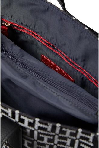 Tommy Hilfiger Mercer II Convertible Shopper Square Monogram Jacquard Black/White One Size in Saudi Arabia