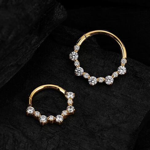 FINE4U ASTM F136 Titanium Nose Ring Hoop 16G 8mm for Daith, Septum in Kuwait