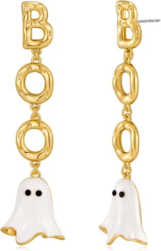 Halloween Earrings for Women Bat Pumpkin Black Cat Witch Hat Skull Earrings Costume Party Jewelry in Kuwait