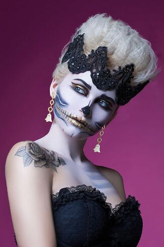 Halloween Earrings for Women Bat Pumpkin Black Cat Witch Hat Skull Earrings Costume Party Jewelry in Kuwait