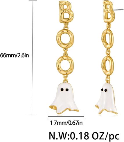 Halloween Earrings for Women Bat Pumpkin Black Cat Witch Hat Skull Earrings Costume Party Jewelry in Kuwait