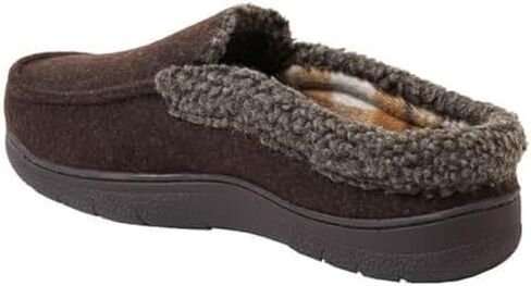 Dearfoams Men's Memory Foam Insole Slipper (BLACK, US Footwear Size System, Adult, Men, Numeric Range, Large, 11, 12) in Saudi Arabia