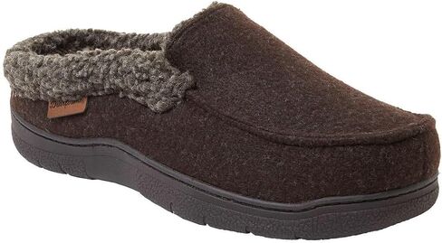 Dearfoams Men's Memory Foam Insole Slipper (BLACK, US Footwear Size System, Adult, Men, Numeric Range, Large, 11, 12) in Saudi Arabia