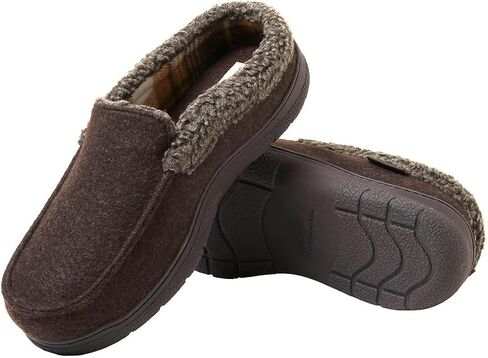 Dearfoams Men's Memory Foam Insole Slipper (BLACK, US Footwear Size System, Adult, Men, Numeric Range, Large, 11, 12) in Saudi Arabia