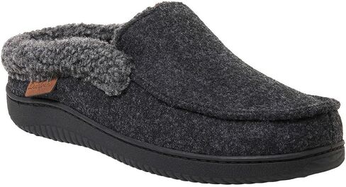 Dearfoams Men's Memory Foam Insole Slipper (BLACK, US Footwear Size System, Adult, Men, Numeric Range, Large, 11, 12) in Saudi Arabia