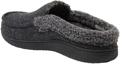 Dearfoams Men's Memory Foam Insole Slipper (BLACK, US Footwear Size System, Adult, Men, Numeric Range, Large, 11, 12) in Saudi Arabia