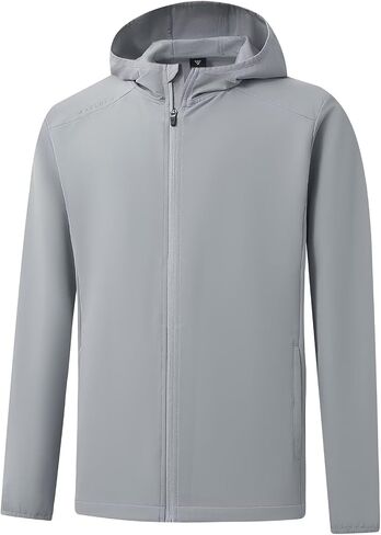 M MAELREG Mens Jackets with Hood Softshell Performance Full Zip Pockets Golf Water Resistant Windbreaker Jackets for Men in Saudi Arabia