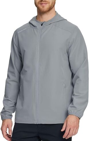 M MAELREG Mens Jackets with Hood Softshell Performance Full Zip Pockets Golf Water Resistant Windbreaker Jackets for Men in Saudi Arabia