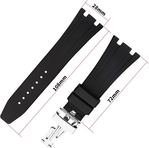 Men's Rubber Strap Compatible for 28mm Audemars Piguet Royal Oak Offshore AP 15703 15710 15400 26470 26400 Ladies outdoor work waterproof silicone watch band wrist strap buckle in Saudi Arabia