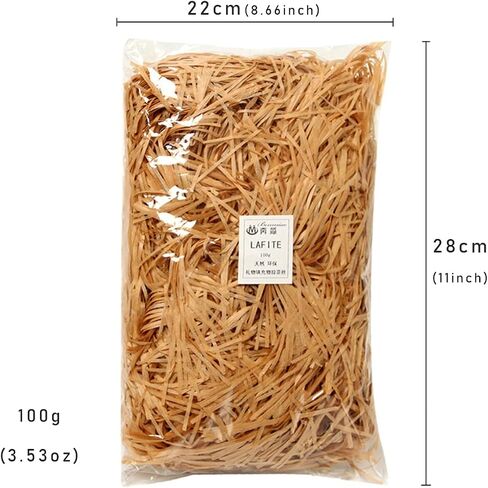 NC Basket Grass,Crinkle Cut Tissue Paper,Recyclable Craft Shred Confetti Raffia Paper Filler,For Easter Gift Box Wrapping Packing Filling,100g 3.53oz Party Decoration (brown) in Saudi Arabia