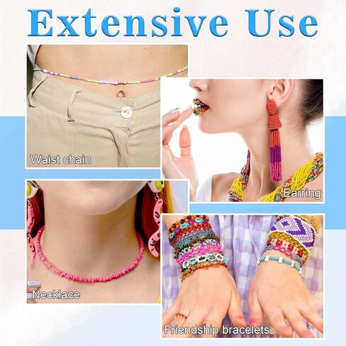 Lusofie 10 قطع إبر دوارة للخرز، إبر خرز للبذور، إبر خرز للعين الكبيرة مع مقبض مستقيم وخيوط من الفولاذ المقاوم للصدأ مجموعة إبر خرز من الفولاذ المقاوم للصدأ لصنع المجوهرات وقلادة السوار in Saudi Arabia