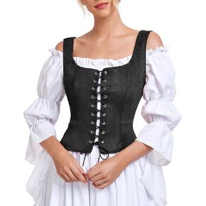 American Trends Renaissance Corset Pirate Vest Medieval Renaissance Costume Women Steampunk Gothic Vintage Cosplay Bodice