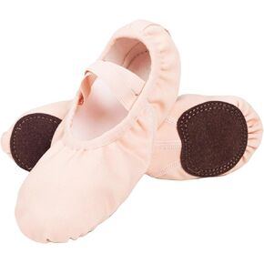 Ballet Shoes for Women Big Girls, Resistant Elastic Canvas Adult Dance Shoes, Flat Dance Practice Shoes with Split Soles, Soft Sole Yoga Shoes for Girls Boys