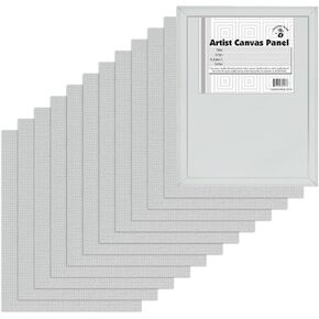 Creative Mark Cotton Canvas Panels 12 Pack - 6x8" - Professional Quality Fine Weave Acrylic Primed Artist Canvas Boards for Painting, Acrylics, Studios, & More