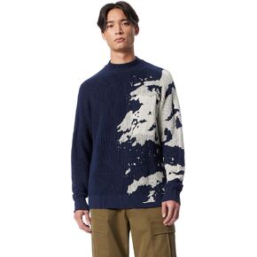 Men's Refractor Crew Neck Mix Knit Stitch Sweater Pullover Standard