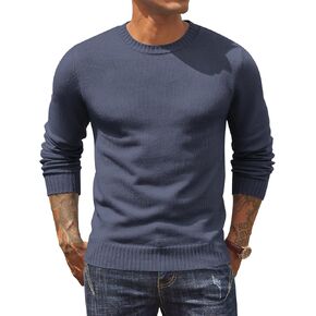 COOFANDY Mens Knit Dress Sweater Crewneck Long Sleeves Slim Fit Sweaters Business Casual Ribbing Pullover Tops in Kuwait