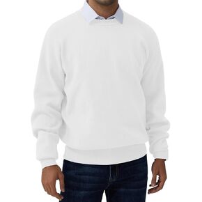 Mens Crewneck Sweater Loose Fit Soft Long Sleeve Knit Pullover Sweaters for Casual Or Dressy Wear Sizes M-XXL