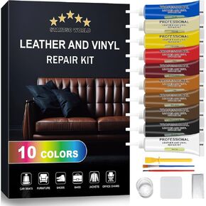STARTSO WORLD Leather Repair Kit for Furniture, Leather & Vinyl Repair kit for Car Interior, Couches, Car Seat, Jacket, Sofa, Boat or and Purse, Restores Faux, Artificial, Genuine Pleathe