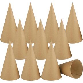 12 Pcs Paper Mache Cones with Open Bottom Thickened Paintable Unfinished Cardboard Craft Cones for DIY Gnomes Ornament Cone Tree Christmas Halloween DIY Art Crafts Decorations, 5.9 x 2.75 Inch