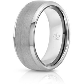 Rings For Men | Tungsten | Silver & Black | Inner-Band Colors | 4 & 6 & 8mm | Wedding Bands
