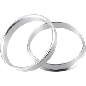 ACROPIX 63.4mm to 65.1mm Universal Car Hub Centric Rings Silver Tone - Pack of 2