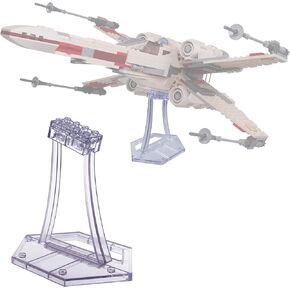 حامل عرض لـ Lego 75301 X-Wing Starfighter، 75348 75346 75347 TIE Bomber، 75333 Jedi Starfighter، لمجموعة مكعبات بناء الطائرة وما إلى ذلك. حامل عرض بلاستيكي شفاف بزاوية فقط.