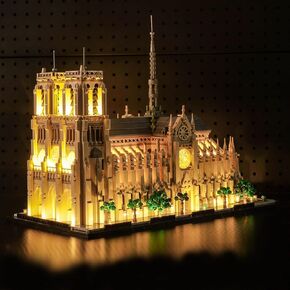 BrickBling LED Lighting Compatible with Lego Architecture Notre-Dame de Paris 21061, Compatible with Lego Notre Dame Cathedral, No Bricks Included (RC Version Light)