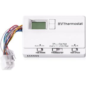 Upgraded 6536A3351 Digital Thermostat Compatible with Coleman Mach, 2 Stage Wall Thermostat for Heat Pump and Gas Furnace Control, Wihte, 12 Wires