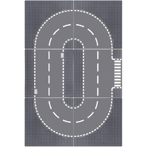 Lekebaby 12 Pack Road Base Plates, 10"x10" City Street Baseplates 100% Compatible with All Major Brands, 4 Curve / 4 T Junction / 3 Straight / 1 Junction