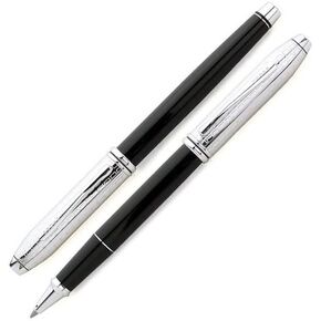 Cross Townsend Art Deco Tango Black Lacquer with Rhodium Tuxedo Selectip Rolling Ball Pen