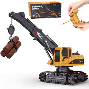 RC Crane Toy - Remote Control Crane for Boys 6-12, RC Crane Tower Construction Vehicles, Present Ideas for Kids