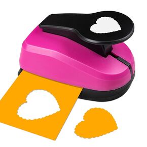 Heart Punch, 2 Inch Scalloped Heart Paper Punch, 50mm Scalloped Heart Hole Punch for Paper Crafts, Scalloped Heart Shapes Paper Craft Puncher for Valentine's Day Scrapbooking Greeting Card DIY Albums