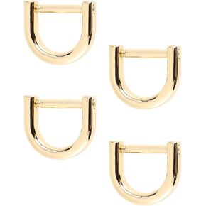 Artibetter D-Rings Screw in Shackle Horseshoe U Shape D Ring DIY Leather Craft Purse Keychain Accessories for Strap 2cm (Gold)