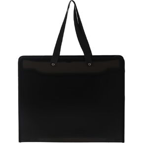 Shulaner Plastic Art Portfolio Folder with Zipper and Handle 17 x 14 inches Large Waterproof Bag Artwork Storage Container for Drawing Sketch Photography Poster Files Document, Black