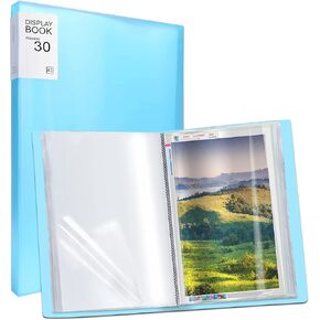 SKRYUIE A3 Diamond Painting Storage Book - 60 Diamond Painting Capacity, 30 Pages Protectors, 17.2x12.8 inches, Portfolio Folder for Diamond Painting Presentation and Organization - Blue