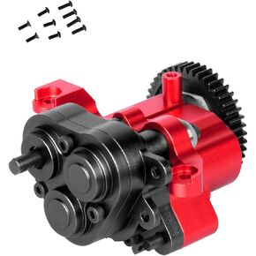 Aluminum Transmission Gearbox with Internal Gears Upgrades Part for 1/10 TRX-4 TRX-6 RC Crawler,Alloy 2 Speed Transmission Gearbox,Red
