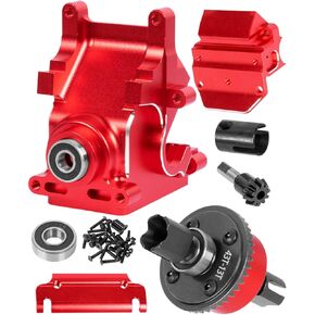 Aluminum RC Gearbox & 43T Differential w/13T Main Gear Upgrades Part for Arrma 1/7 Fireteam Felony Infraction Mojave 6s BLX Limitless,1/8 Kraton Notorious Outcast Talion Typhon 6s BLX,Red