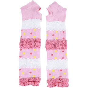 Y2K Gothic Arm Cover Pink Lolita Arm Warmer Punk Cute Knitted Arm Sleeves Fingerless Gloves For Women Girls