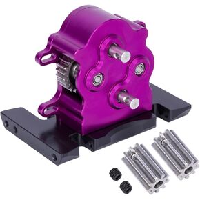 Dual Transmission Dig Overdrive Gearbox with Delrin Skid for 1/10 RC Crawler LCG Cheater Rigs Capra SCX10 PRO Upgrade (Black)