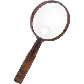 Lakei Handheld reading magnifying, 10X30X children's and adult Magnifier, 75mm shatter resistant lens, Non-Slip Handle, Suitable for elderly reading, Kids natural exploration and Hobby science (Blcak)