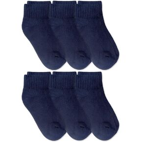 Jefferies Socks Boy's Seamless Cushion Sport Quarter Ankle Socks 6 Pair Pack