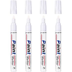 Black Paint Pen Permanent Markers Waterproof -4 Black paint markers,paint marker for Metal,Rocks,Wood,Plastic,Tire,Glass,Fabric,label,Medium Tip,Oil Based Paint Markers Black Markers Permanent