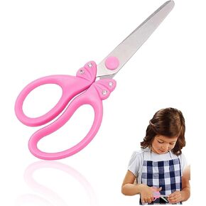 Pink Scissors Kids Child Scissors for Girls Safety Craft Scissors with Blunt Tip Suitable for Students Ages 5-8 8-10 Cute and Safe School Scissors Especially Favored by Girls