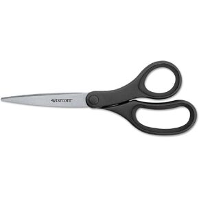 Westcott 8-Inch Kleenearth Basic Straight Scissors, 3 Pack, Black (15585)
